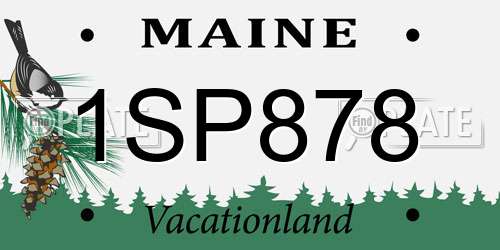 1SP878 Maine License Plate