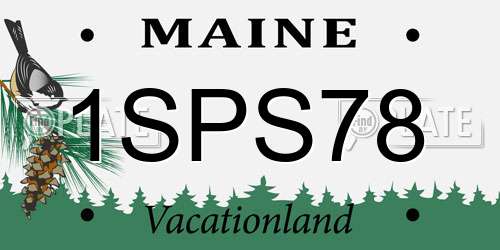 1SPS78 Maine License Plate