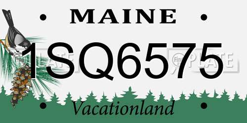 1SQ6575 Maine License Plate