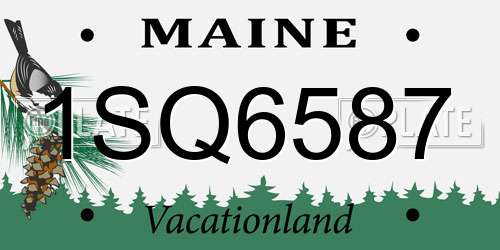 1SQ6587 Maine License Plate