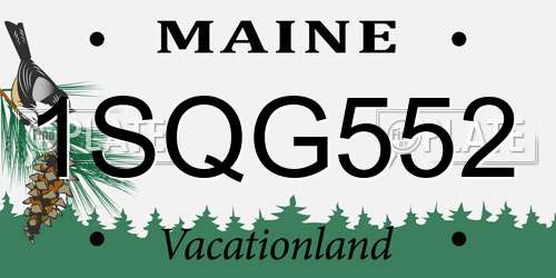 1SQG552 Maine License Plate