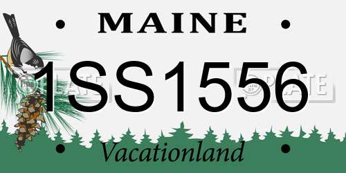 1SS1556 Maine License Plate