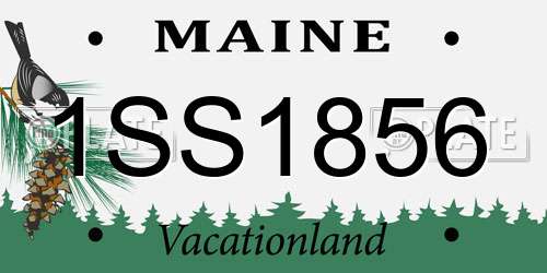 1SS1856 Maine License Plate