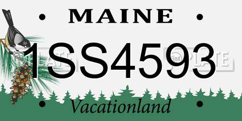 1SS4593 Maine License Plate