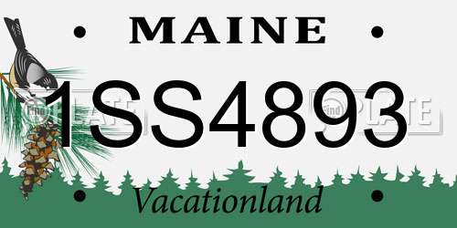 1SS4893 Maine License Plate