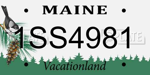 1SS4981 Maine License Plate