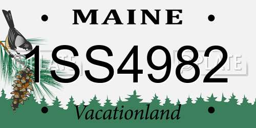 1SS4982 Maine License Plate