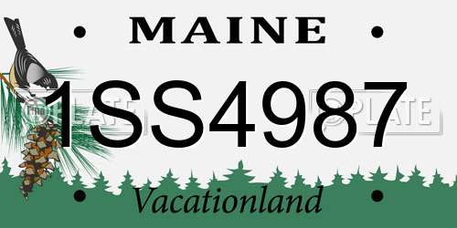 1SS4987 Maine License Plate