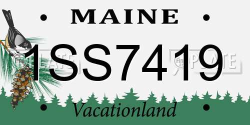 1SS7419 Maine License Plate