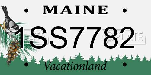 1SS7782 Maine License Plate