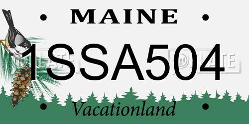 1SSA504 Maine License Plate