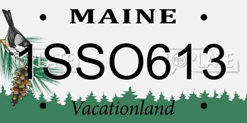 1SSO613 Maine License Plate