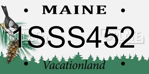 1SSS452 Maine License Plate