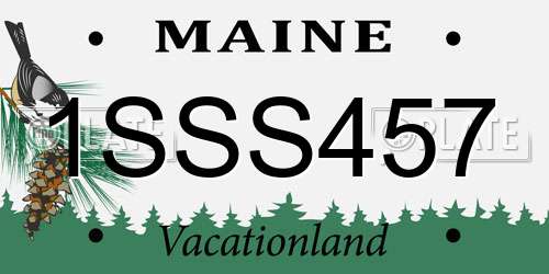 1SSS457 Maine License Plate