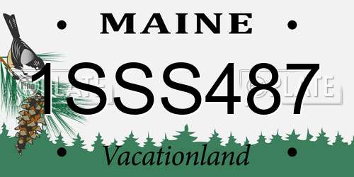 1SSS487 Maine License Plate