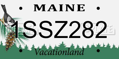 1SSZ282 Maine License Plate