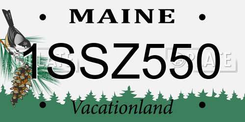 1SSZ550 Maine License Plate