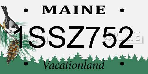 1SSZ752 Maine License Plate