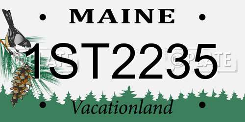1ST2235 Maine License Plate