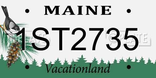 1ST2735 Maine License Plate