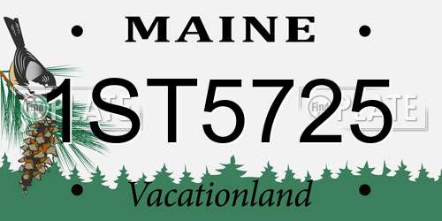 1ST5725 Maine License Plate