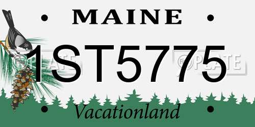 1ST5775 Maine License Plate