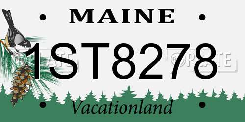 1ST8278 Maine License Plate