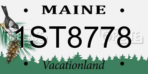 1ST8778 Maine License Plate