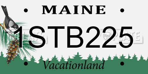 1STB225 Maine License Plate