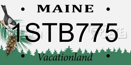 1STB775 Maine License Plate