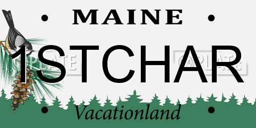 1STCHAR Maine License Plate