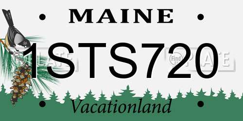 1STS720 Maine License Plate
