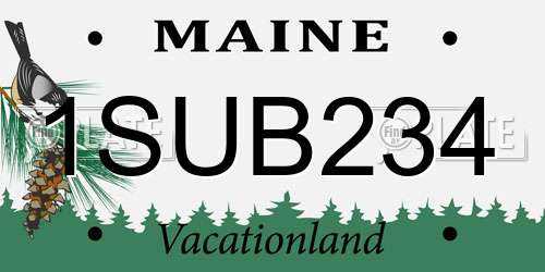 1SUB234 Maine License Plate