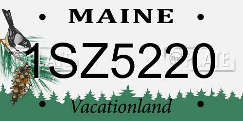 1SZ5220 Maine License Plate
