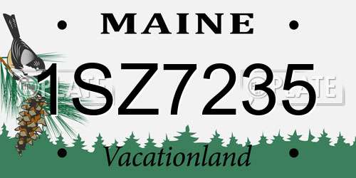 1SZ7235 Maine License Plate