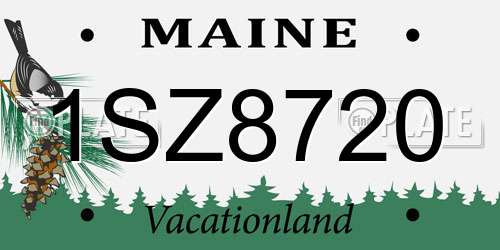 1SZ8720 Maine License Plate