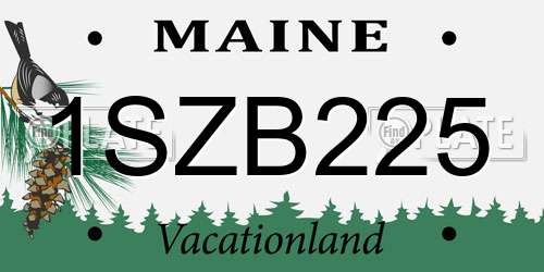 1SZB225 Maine License Plate