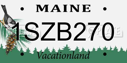 1SZB270 Maine License Plate