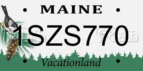 1SZS770 Maine License Plate