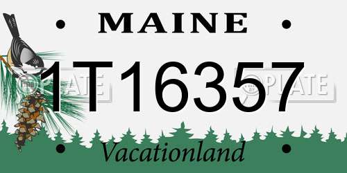 1T16357 Maine License Plate