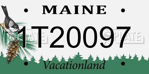 1T20097 Maine License Plate