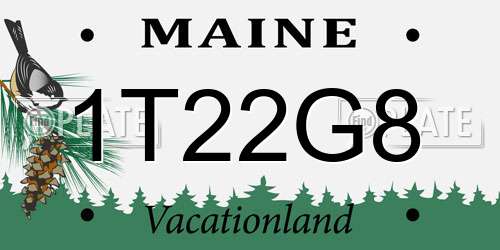 1T22G8 Maine License Plate
