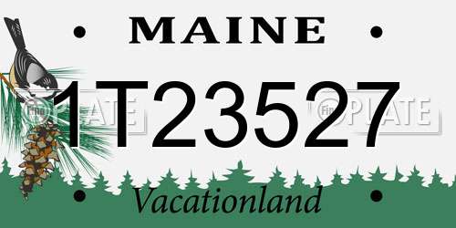 1T23527 Maine License Plate