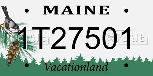 1T27501 Maine License Plate