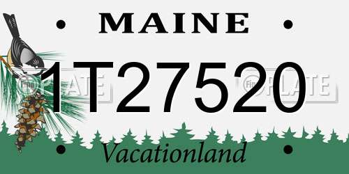 1T27520 Maine License Plate