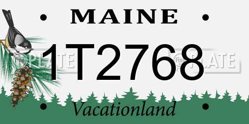 1T2768 Maine License Plate