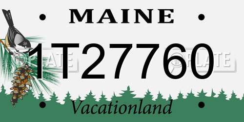 1T27760 Maine License Plate