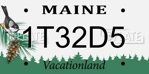 1T32D5 Maine License Plate