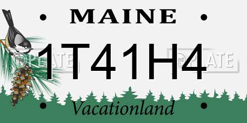 1T41H4 Maine License Plate