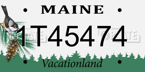 1T45474 Maine License Plate